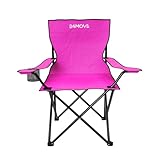 24MOVE® Faltstuhl pink Campingstuhl Anglerstuhl mit Getränkehalter - Anglersessel klappbar - Klappstuhl Gartenstuhl Faltstuhl Relaxsessel Campingsessel faltbar, Polyester, für draußen oder drinnen