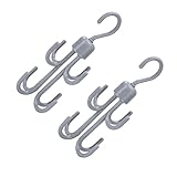 Alipis 2 Stück 360 Hut Schal Haken Deckenhaken Wäscheständer Keuchen Bausatz Zum Aufhängen Von Baumschaukeln Multi Lanyard-Clip Samt-kleiderbügel Kleiderständer Krawattenhalter Hose Grey