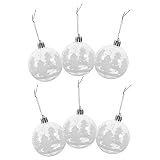 Gatuida 6 Stück Weihnachtsbaumkugeln Transparent mit Farbverlauf Leichtgewichtige Christbaumschmuckkugeln mit Aufhängung für Fenster Tür Weihnachtsbaum und Deko