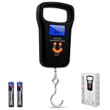 Fishing Scale, 110lb / 50kg Gepäckwaage mit Haken, LCD-Display, Multi-Wägeeinheit, Hochpräzise Küche Digitale Kofferwaage, Fischwaage