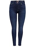 Damen ONLY High Waist Skinny Fit Jeans Lange Denim Stretch Hose ONLPAOLA Basic Röhrenjeans Cotton Pants, Farben:Blau, Größe:L / 30L