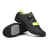 LZQpearl Fahrradschuhe Herren, Rennrad Und Mountainbike Schuhe Mit Gummisohle, Atmungsaktive, rutschfeste No-Lock Fahrradschuhe Mit Schnell Rotierendem Schnürsenkelsystem Black, 43