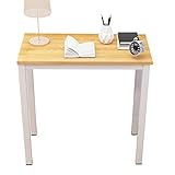 sogesfurniture Kompakt Schreibtisch Computertisch Büromöbel PC Tisch, klein Esstisch Arbeitstisch Bürotisch für PC und Laptop, aus Holz und Metall, 80x40x75cm, Teak&Weiß BHEU-AC3TW-8040