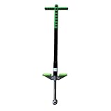 Relaxdays Pogo Stick, Kinder, Springstock bis 35 kg, gepolststert, Sprungstab Outdoor, rutschfest, Edelstahl, blau/grün