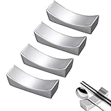 Generic Essstäbchenablage, 4Pcs Edelstahl, Stäbchen Rest, Essstäbchen Halter für Restaurant Hotel Geschirr Küchenbedarf, Eine Lange Zeit Verwendet Werden(Silber), 18/8, Beige