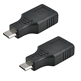 Whltzf 2 x USB 2.0 kleiner USB-Stecker auf USB-A-Buchse, Konverter für Datenübertragung, verbessert die Konnektivität, OTG-Adapter