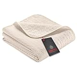Ibena Nancy Tagesdecke 220x250 cm Tagesdecke Bettüberwurf beige leichte Decke mit Zopfmuster
