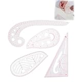 4 Stück Kurvenlineal,Schneiderlineal,Nählineal,Kurvenlineal Schneiderbedarf,Lineal Nähen Kleidungs,Schneider Lineal,Näh Lineal,sewing gauge,nähzubehör lineal,schneider-lineal,für DIY Kleidung