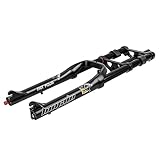 HIMALO 26 Zoll Fahrrad Federgabel 4,0'' Reifen Fette Gabel Gerade Doppelte Schulter Downhill MTB Luftgabel Federweg 160mm Zugstufe Einstellbar Manuelle Sperre (Color : Black)