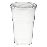 VEPATIM 50 Smoothiebecher inkl. Deckel mit Schlitz 300 ml Ø 78mm PET glasklar