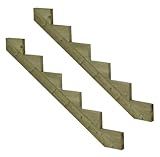 Vinuovo - 2er Set Treppenwange 6 Stufen aus KDI Holz für Gartentreppen-Höhe 102cm - Tiefe 150cm