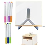 Whiteboard, Acryl, trocken abwischbar, LED, Schreibtisch-Memo-Erinnerungstafel mit LED-Lichtständer und 7 Markern, Planungstafel für kreativen Gebrauch und klare Erinnerung, zeigen Sie Ihre Produkte,