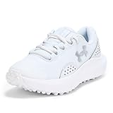 Under Armour Damen Surge Golf Cleat Sneaker, (100) Distant Gray/White/Metallic Silver, 8