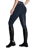 DMVOD Damen Reitleggings mit aktiver Silikon-Grip Vollbesatz - Reithosen für Frauen