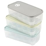 JIEHIN 3 Stück Eierbehälter für 10 Eier, transparent Eierbehälter mit Deckel, Kunststoff Eier Aufbewahrungsbox Eier Transportbox, Eier Aufbewahrung Kühlschrank Stapelbare Eierbox für Küche