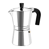 Monix Vitro Express | 6-Tassen-Kaffeemaschine aus Aluminium, geeignet für alle Herdarten außer Induktion