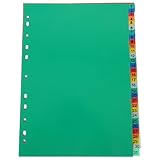 Zerodeko 62 Stück Teiliges Bunte Kunststoff trennstreifen mit Nummerierten Register tabs für Ordner Schnelle Navigation und Effiziente Dokumentenorganisation in Büro Schule und Zuhause