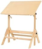 JQKA Staffelei Zeichentisch Technik Zeichentisch Skizzenlift Student Neigungsstaffelei Verstellbare Staffelei Ausgezeichnete Stabilität und Funktionalität (Farbe: Natur, Größe: 95x80x10cm)