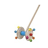 Selecta 62028 Roller, Schiebefigur, Schiebe-und Nachziehspielzeug aus Holz, 10 cm
