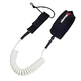 Abahub SUP Leash, Sup Zubehör, Surfboard Leash Board Sup Sicherheitsleine, 10ft 7 mm Leash für Erwachsene Weiß