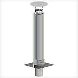 Kamin-Verlängerung 150mm 1m Länge NewLine Erhöhung Schornstein-Aufsatz Edelstahl 25mm Isolierung 0,5mm Materialstärke Erweiterung für gemauerten Schornstein Zugverbesserung