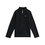 Spyder Unisex-Fleecejacke mit halbem Reißverschluss für Kinder, Schwarz, X-Large
