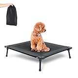 pozico Faltbares Erhöhtes Hundebett – Tragbares Haustierbett mit Metallrahmen, Waschbar & Atmungsaktiv – Ideal für Kleine/Mittelgroße Hunde & Katzen – Für Innen, Außen, Reisen & Camping, S