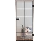 HORI Loft Glastür aus ESG-Sicherheitsglas: Modernes quadratisches Design Glastür Innentür für Wohnräume als stilvoller Raumteiler oder Raumtrenner – Unsere hochwertige Tür aus Klarglas 1972 x 834