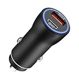 Hoppac Zigarettenanzünder USB C,PD 30W+QC3.0 Kfz Ladegerät USB C,Mini USB Zigarettenanzünder Adapter,Auto Ladegerät USB C Für Schnelles Aufladen,12V USB Adapter Auto Kompatibel Mit Der iphone 15-Serie