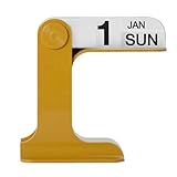 JNJOOD Drehbarer Kalender - Drehbarer Schreibtischkalender, Kunstdekorationen Ornamente Wohnaccessoires für Wohnzimmer, Gelb