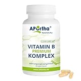 APOrtha® Vitamin B Komplex Premium, 60 vegane Kapseln, mit Vitamin B1, B2, B3, B5, B6, B7 sowie B12 und Folsäure, hochdosiert, allergenfrei, vegan, glutenfrei, Alternative zu Tropfen und Tabletten