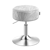 VASAGLE Schminkhocker, Schminkstuhl, Barhocker, höhenverstellbar, 360° drehbar, PU, Dicke Polsterung, für Schlafzimmer, Küche, Esszimmer, modern, Taubengrau LJB120GD01