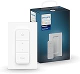 Philips Hue Dimmschalter für Hue Lichtsysteme, Smarter Dimmer zur Steuerung von Leuchten und Lichtszenen, kabelloser Lichtschalter ohne Installation, weiß