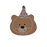 Cute Bear Magnetischer Flaschenöffner, Partyhut, 6,3 x 7 cm, Kühlschrankmagnet aus Holz