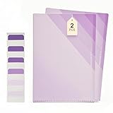 Luxoraiova 2 Stück Fächermappe, Dokumentenmappe A4 Mit 6 Fächer, Mappe Mit Etiketten, Ordner A4/ Aktenordner/Ordnungsmappe Dokumententasche Für Zuhause, Büro, Schule Und Auf Reisen- Farbverlauf Lila