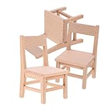 KOMBIUDA 3 Stück Miniatur Holzstühle Puppenstuhl Miniaturmöbel für Puppenhaus Stabile Holzmöbel Detailgetreues Design Vielseitig für DIY Dekoration und Kreatives Spiel