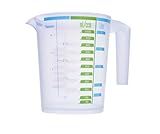 Gies 5078 Messbecher 1l, 18,5 x 15,4 cm BPA frei transparent-Made in Germany, Kunststoff, 1 Liter, Mehrfarbig