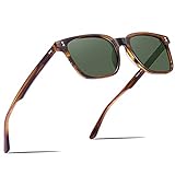 CARFIA Polarisierte Herren Sonnenbrille mit Rechteckig Acetatrahmen, 100% UV-Schutz Sportliche Sonnenbrille