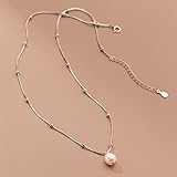 S925 Schlangenknochenkette natürliche Perlenkette für Frauen eleganter Schlüsselbeinschmuck