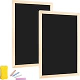 XCRPRT Kreidetafel mit Holzrahmen Set, 2 Stück 20 x 30cm Schiefertafel zum Beschriften mit1 Schwammradierer, Kreidetafel Klein für Buffet Hochzeit Party Schule