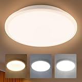 JONMONSM LED Deckenleuchte 36W, 3000K-6500K 3000LM LED Deckenleuchte Dimmbar, IP54 Wasserdichte Deckenlampe mit Fernbedienung für Schlafzimmer Wohnzimmer Bad Balkon Keller 300*H40mm