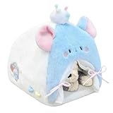 Kinder Puppenbett,Miniatur Spielset | Puppenhaus Bett mit Baldachin | Für Wohnzimmer Kinderzimmer Kreativspiel Stofftiere Innendekoration Spielmöbel Mädchen