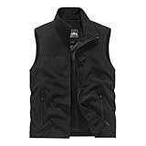 Softshell Weste Herren, Herren-Westen Outdoor Ärmellose Herrenweste Leicht Sommer Herrenwesten Vest Männer Arbeitsweste Outdoorwesten Freizeitweste Übergangswesten Softshellweste Jacke