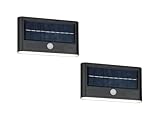 2er SET Up and Down Solar Wandleuchten mit Bewegungsmelder, auch per USB aufladbar, Breite 18cm
