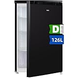 CHIQ CSF120BE Freistehender Kühlschrank ｜Low-frost Technologie | 12 Jahre Garantie auf den Kompressor*, Dunkler Edelstahl Look (130L) | 114 x 47 x 49,5 cm (HxBxT)
