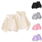 Hoodie Jacke für Kinder Mädchen Junge Kapuzenjacke mit Reißverschluss Baby Baumwolle Übergangsjacke Langarm Warme Sportjacke Einfarbige Strickjacke Mäntel (Pink, 7-8 Years)