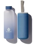 drinkerie® Glasflasche 500 ml (Blau) – Frosted Design - Hochwertiges Borosilikatglas - Auslaufsichere Trinkflasche Glas 500ml - Nachhaltige Glastrinkflasche für unterwegs