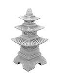 gartendekoparadies.de Massive Steinlaterne japanische Laterne H 47 cm Gartendeko aus Steinguss frostsicher