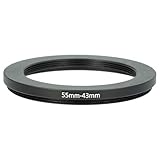vhbw Step-Down-Ring Adapter 55 mm auf 43 mm kompatibel mit Canon Kamera Objektiv - Filteradapter Metall