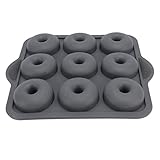 Silikon-Donut-Pfanne, Form mit 9 Mulden, Verhindert Ankleben, Sicher, Hitzebeständig, Nicht mit Donut-Pfanne, Widerstandsfähig, Donut-Set für Kuchen, Kekse, Bagels, Muffins,